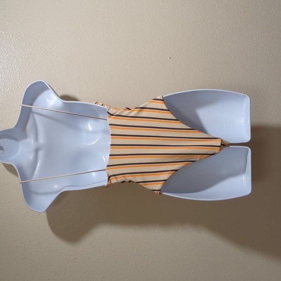 NWOT Zulu & Zephyr x Free People licorice striped ribbed one piece swim suit - Picture 8 of 11